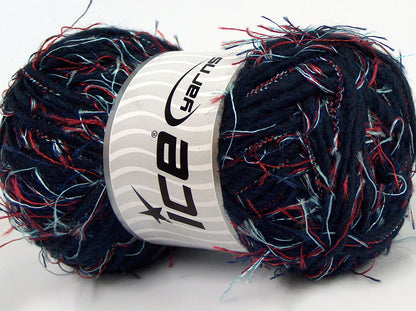 Lot of 4 x 100gr Skeins Ice Yarns SALE WINTER (30% Wool) Yarn Dark Navy Turquoise Burgundy