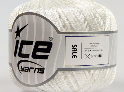 Lot of 6 Skeins Ice Yarns SALE SUMMER Hand Knitting Yarn White