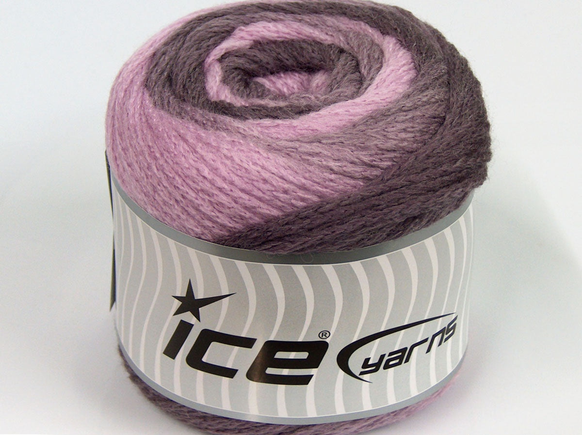 Lot of 2 x 200gr Skeins Ice Yarns CAKES CHAIN Hand Knitting Yarn Lilac Shades