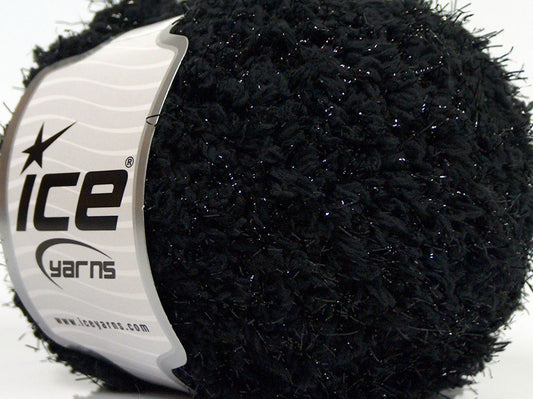 Lot of 8 Skeins Ice Yarns SALE EYELASH (88% Micro Fiber) Yarn Black