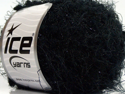 Lot of 8 Skeins Ice Yarns SALE EYELASH (88% Micro Fiber) Yarn Black