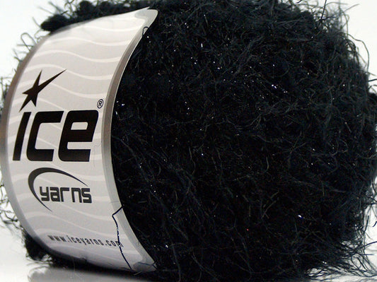 Lot of 8 Skeins Ice Yarns SALE EYELASH (88% Micro Fiber) Yarn Black