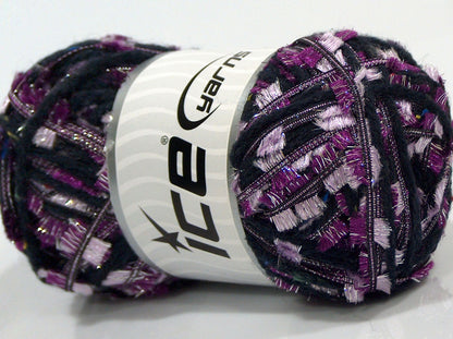 Lot of 4 x 100gr Skeins Ice Yarns CUSTOM BLEND (13% Wool 2% Viscose) Yarn Dark Navy Purple Light Lilac