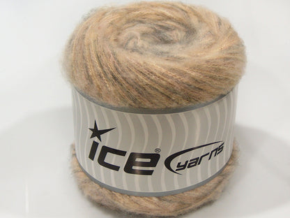 Lot of 2 x 150gr Skeins Ice Yarns SALE CAKES YARN (2% Elastan) Yarn Dark Beige Baby Pink Light Grey
