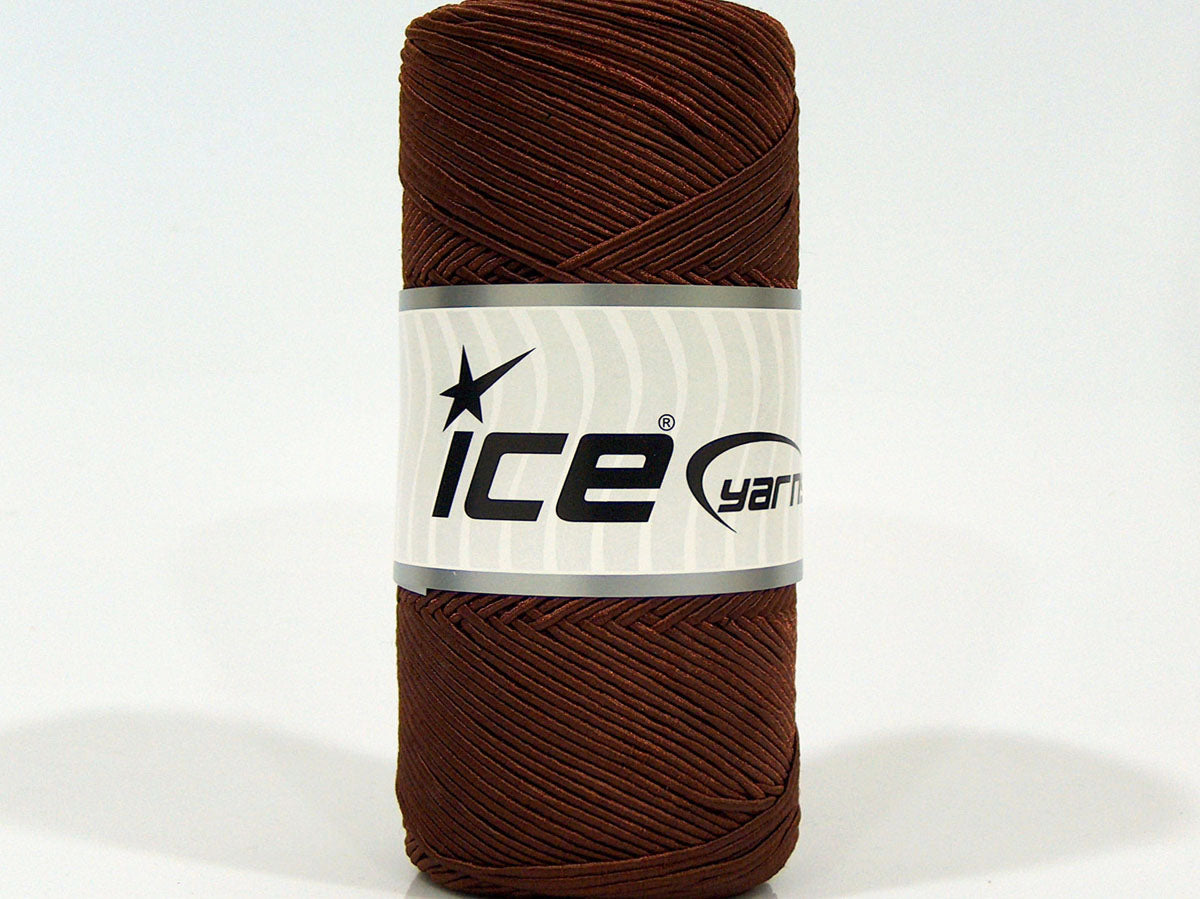 Lot of 2 x 200gr Skeins Ice Yarns SHINY COTTON (30% Cotton) Yarn Brown