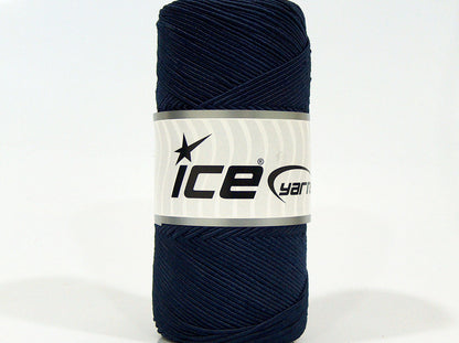 Lot of 2 x 200gr Skeins Ice Yarns SHINY COTTON (30% Cotton) Yarn Navy