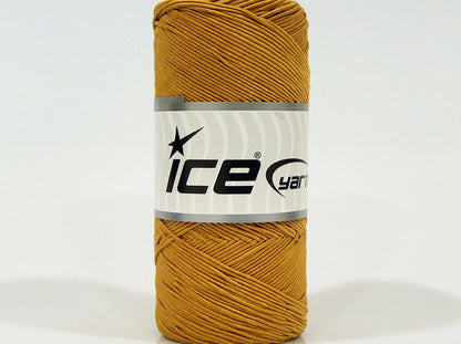 Lot of 2 x 200gr Skeins Ice Yarns SHINY COTTON (30% Cotton) Yarn Gold