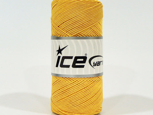 Lot of 2 x 200gr Skeins Ice Yarns SHINY COTTON (30% Cotton) Yarn Yellow