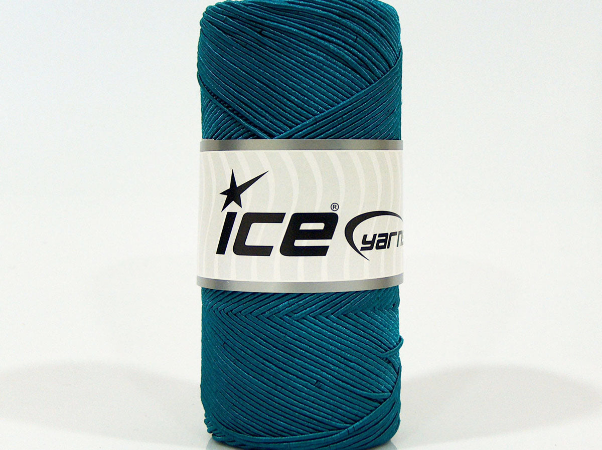 Lot of 2 x 200gr Skeins Ice Yarns SHINY COTTON (30% Cotton) Yarn Teal