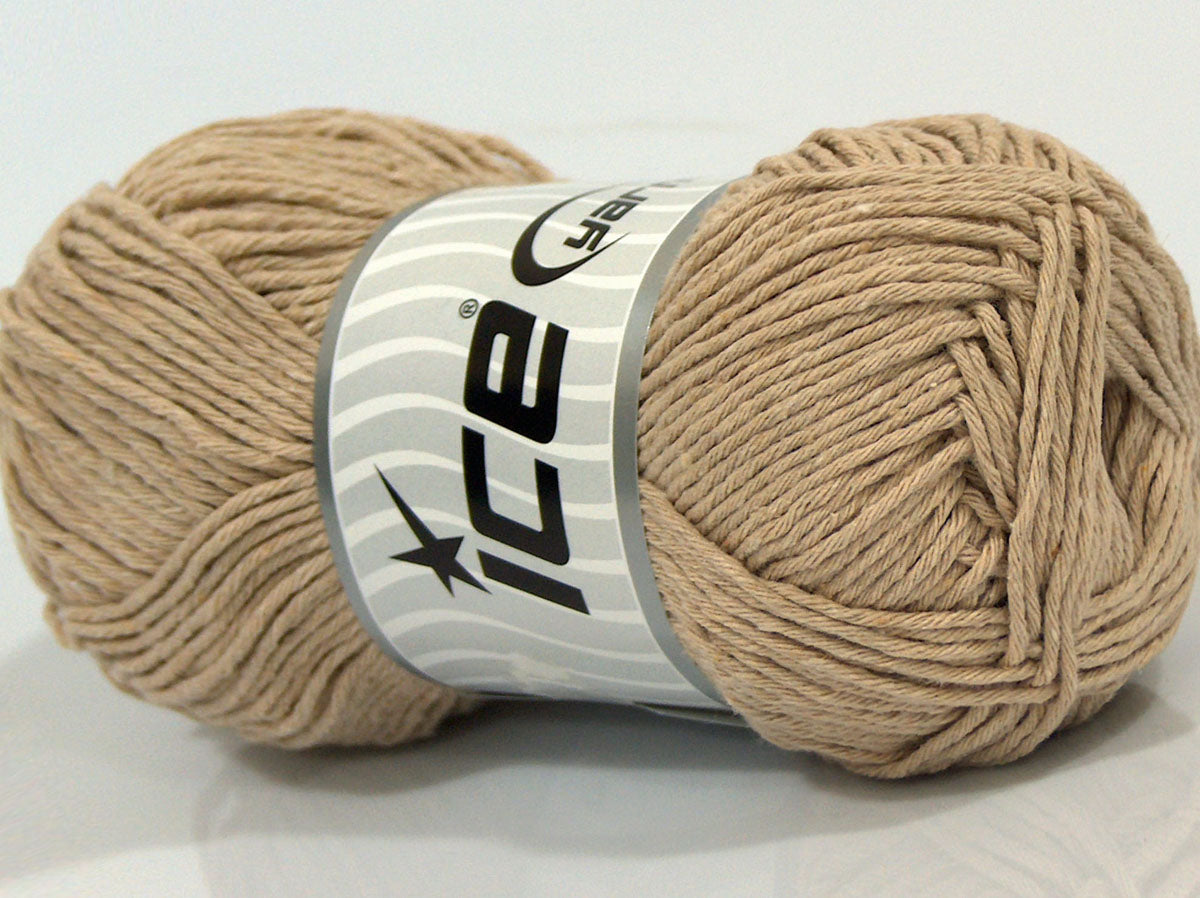 Lot of 4 x 100gr Skeins Ice Yarns NATURAL COTTON WORSTED (100% Cotton) Yarn Beige