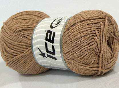Lot of 4 x 100gr Skeins Ice Yarns NATURAL COTTON WORSTED (100% Cotton) Yarn Cafe Latte