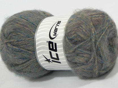 Lot of 4 x 100gr Skeins Ice Yarns BOTAFOGO (15% Mohair 15% Wool) Yarn Light Grey Blue Light Lilac