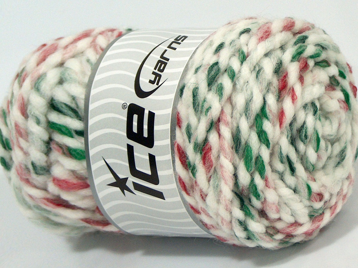 Lot of 4 x 100gr Skeins Ice Yarns MISC SALE (50% Wool) Yarn White Red Green