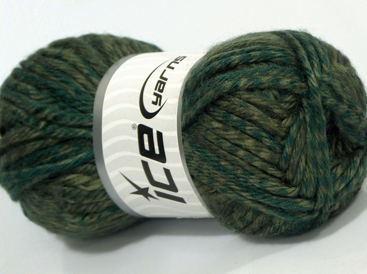 Lot of 4 x 100gr Skeins Ice Yarns MISC SALE (12% Wool) Yarn Green Shades