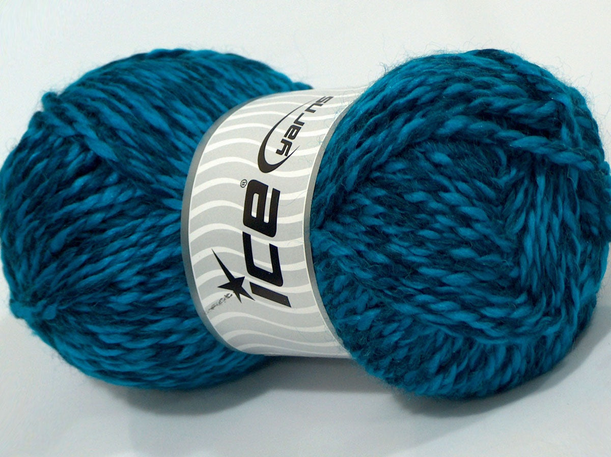 Lot of 4 x 100gr Skeins Ice Yarns MISC SALE (30% Wool) Yarn Turquoise Dark Navy
