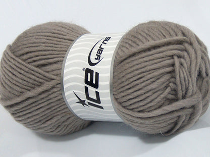 Lot of 4 x 100gr Skeins Ice Yarns TERESINA (100% Wool) Yarn Dark Beige