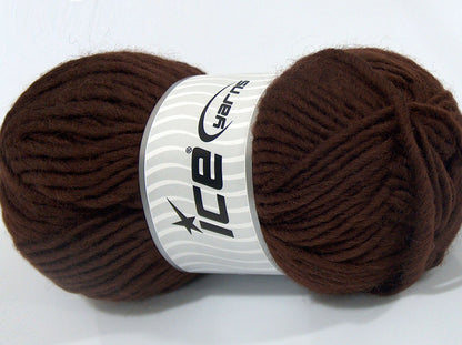 Lot of 4 x 100gr Skeins Ice Yarns TERESINA (100% Wool) Yarn Coffee Brown