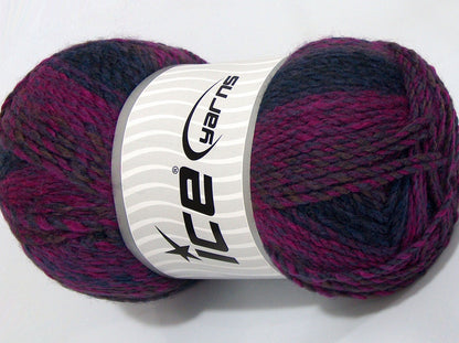 Lot of 2 x 185gr Skeins Ice Yarns SALE SELF-STRIPING Yarn Purple Shades