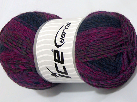 Lot of 2 x 185gr Skeins Ice Yarns SALE SELF-STRIPING Yarn Purple Shades