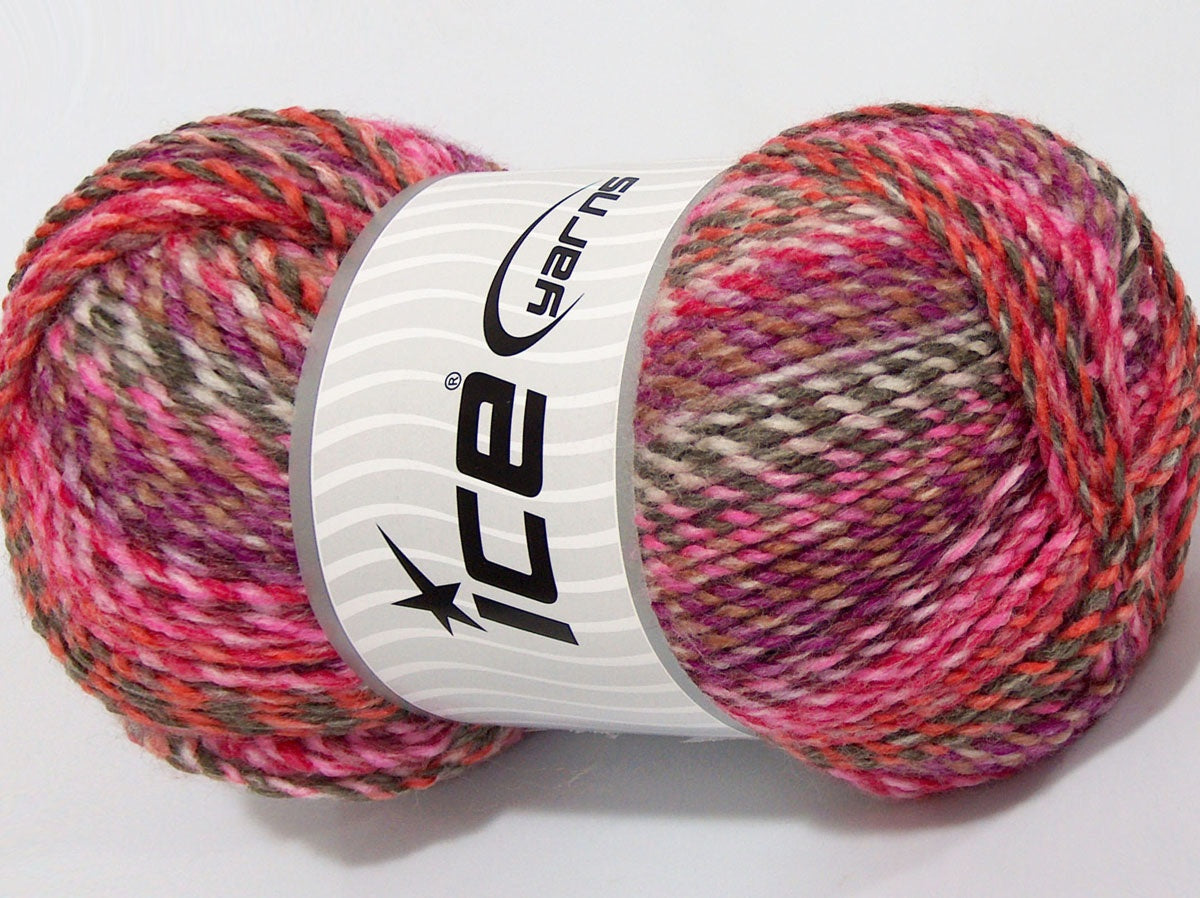 Lot of 2 x 190gr Skeins Ice Yarns SALE SELF-STRIPING Yarn Multicolor