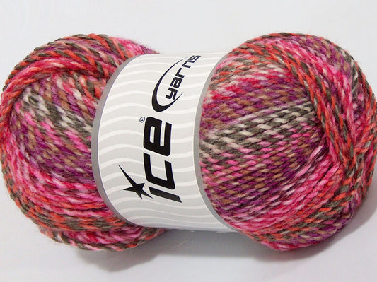 Lot of 2 x 190gr Skeins Ice Yarns SALE SELF-STRIPING Yarn Multicolor