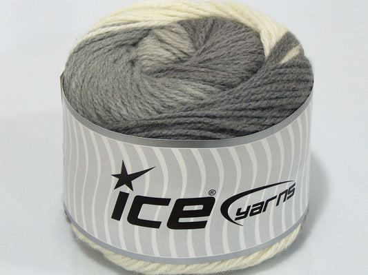 Lot of 2 x 200gr Skeins Ice Yarns SALE CAKES YARN (50% Wool) Yarn Grey Camel Beige Cream