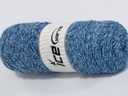 Lot of 3 x 135gr Skeins Ice Yarns SALE PLAIN Yarn Light Grey Blue