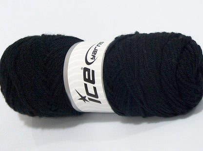 Lot of 4 x 100gr Skeins Ice Yarns SALE PLAIN Hand Knitting Yarn Black