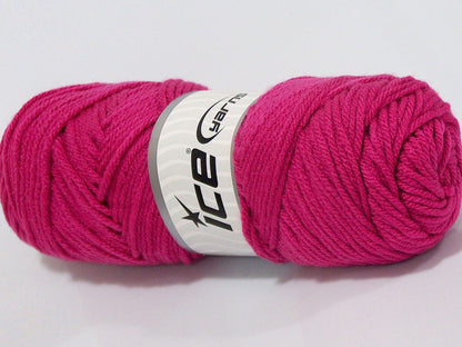 Lot of 4 x 100gr Skeins Ice Yarns SALE PLAIN Hand Knitting Yarn Fuchsia