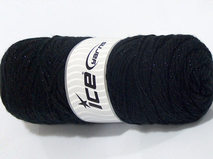 Lot of 2 x 150gr Skeins Ice Yarns SALE METALLIC Hand Knitting Yarn Black