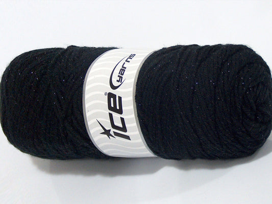Lot of 2 x 150gr Skeins Ice Yarns SALE METALLIC Hand Knitting Yarn Black