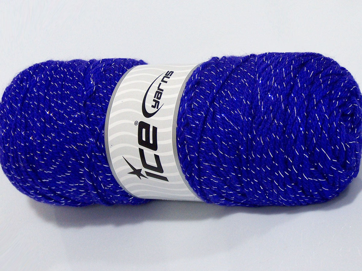Lot of 3 x 135gr Skeins Ice Yarns SALE METALLIC Hand Knitting Yarn Purple