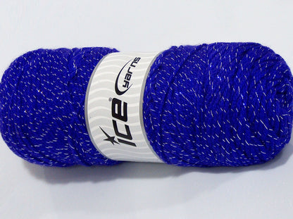 Lot of 3 x 135gr Skeins Ice Yarns SALE METALLIC Hand Knitting Yarn Purple