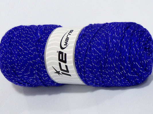 Lot of 3 x 135gr Skeins Ice Yarns SALE METALLIC Hand Knitting Yarn Purple