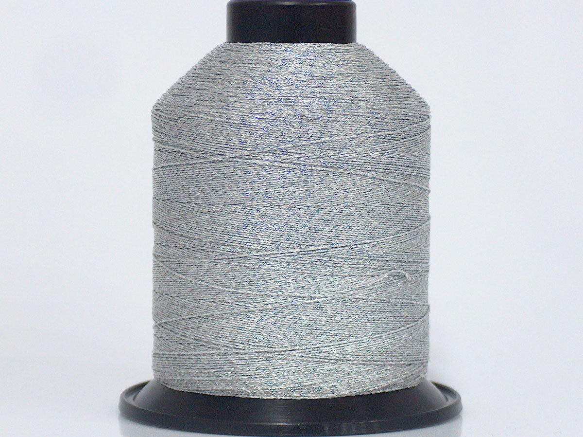 Lot of 2 x 90gr Skeins Ice Yarns METALLIC THREAD CONE Silver
