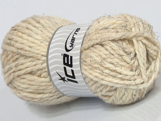 Lot of 2 x 160gr Skeins Ice Yarns SALE WINTER (25% Wool) Yarn Cream