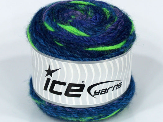 Lot of 4 x 95gr Skeins Ice Yarns SALE LUXURY-PREMIUM (100% Wool) Yarn Purple Navy Lilac Green