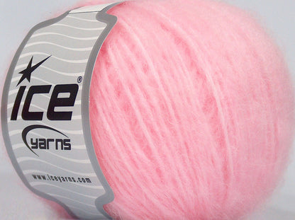 Lot of 8 Skeins Ice Yarns SALE MOHAIR-WOOL BLEND (25% Mohair 20% Wool) Yarn Pink