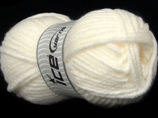 Lot of 2 x 200gr Skeins Ice Yarns SALE PLAIN Hand Knitting Yarn White