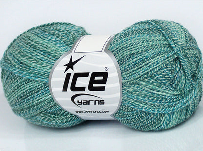Lot of 8 Skeins Ice Yarns TALIA (40% Cotton 30% Viscose) Yarn Green Shades