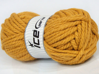 Lot of 2 x 225gr Skeins Ice Yarns SALE PLAIN Hand Knitting Yarn Gold