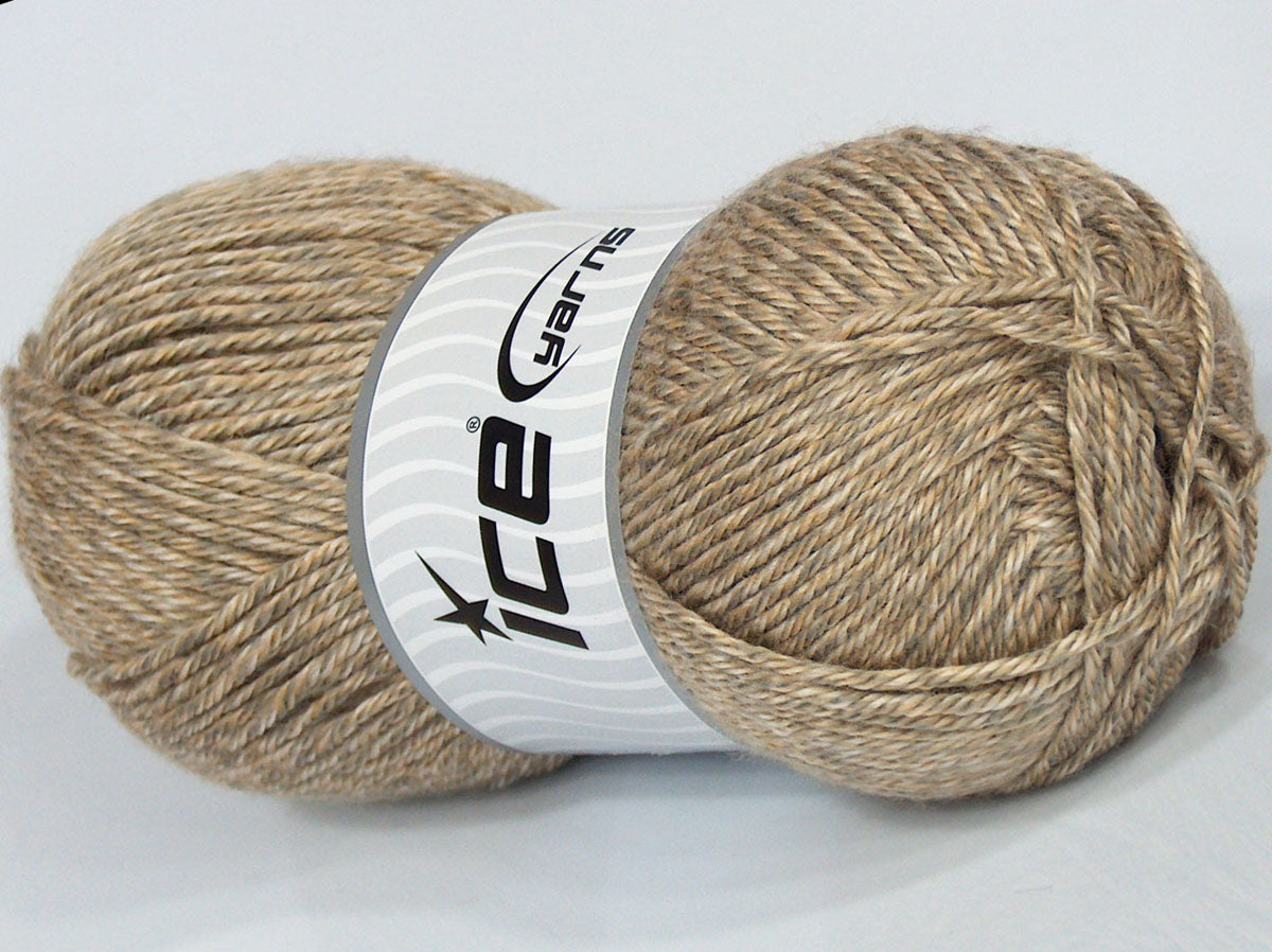 Lot of 3 x 130gr Skeins Ice Yarns SALE PLAIN Hand Knitting Yarn Camel