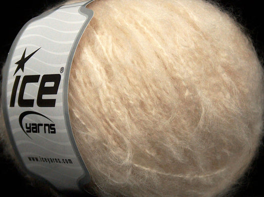 Lot of 8 Skeins Ice Yarns SALE WINTER (10% Wool) Hand Knitting Yarn Dark Cream