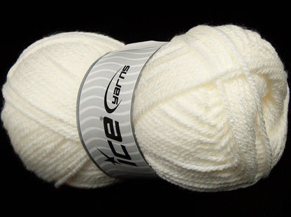 Lot of 3 x 150gr Skeins Ice Yarns SALE PLAIN Hand Knitting Yarn White