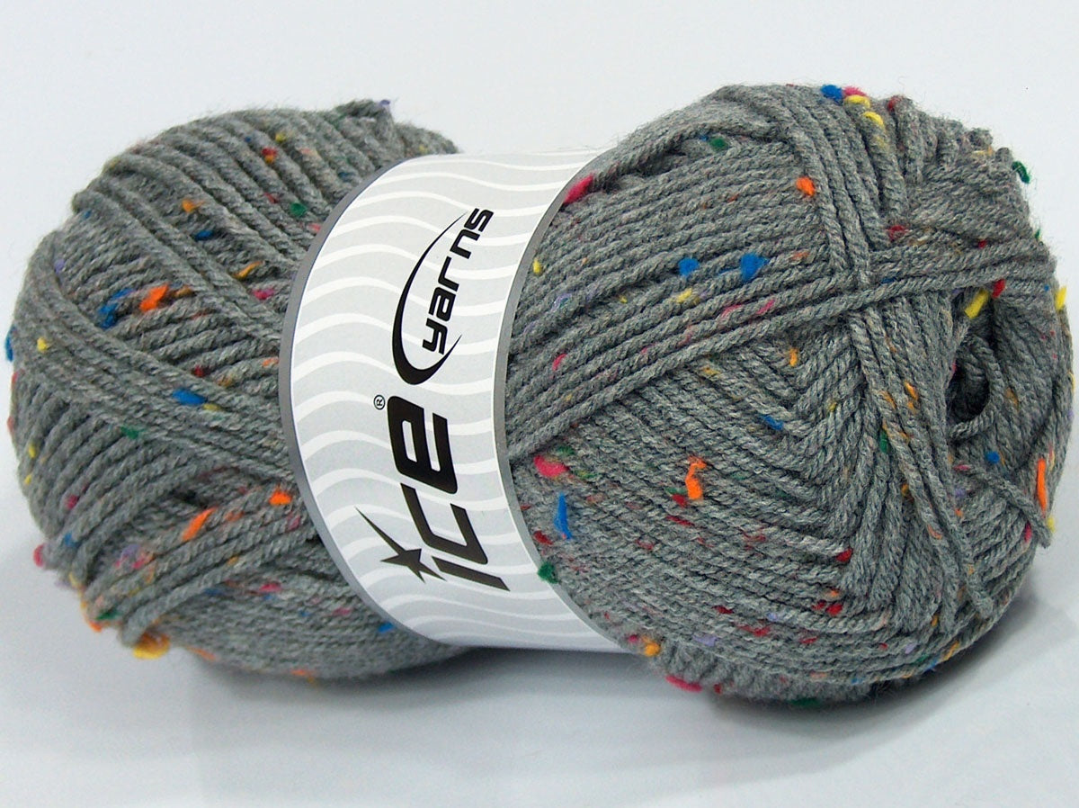 Lot of 3 x 130gr Skeins Ice Yarns SALE WINTER (12% Wool 8% Viscose) Yarn Grey