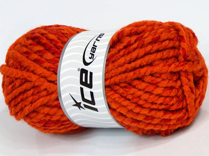 Lot of 4 x 100gr Skeins Ice Yarns SALE SELF-STRIPING (10% Wool) Yarn Orange Fuchsia
