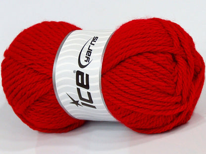 Lot of 4 x 100gr Skeins Ice Yarns SALE PLAIN Hand Knitting Yarn Red