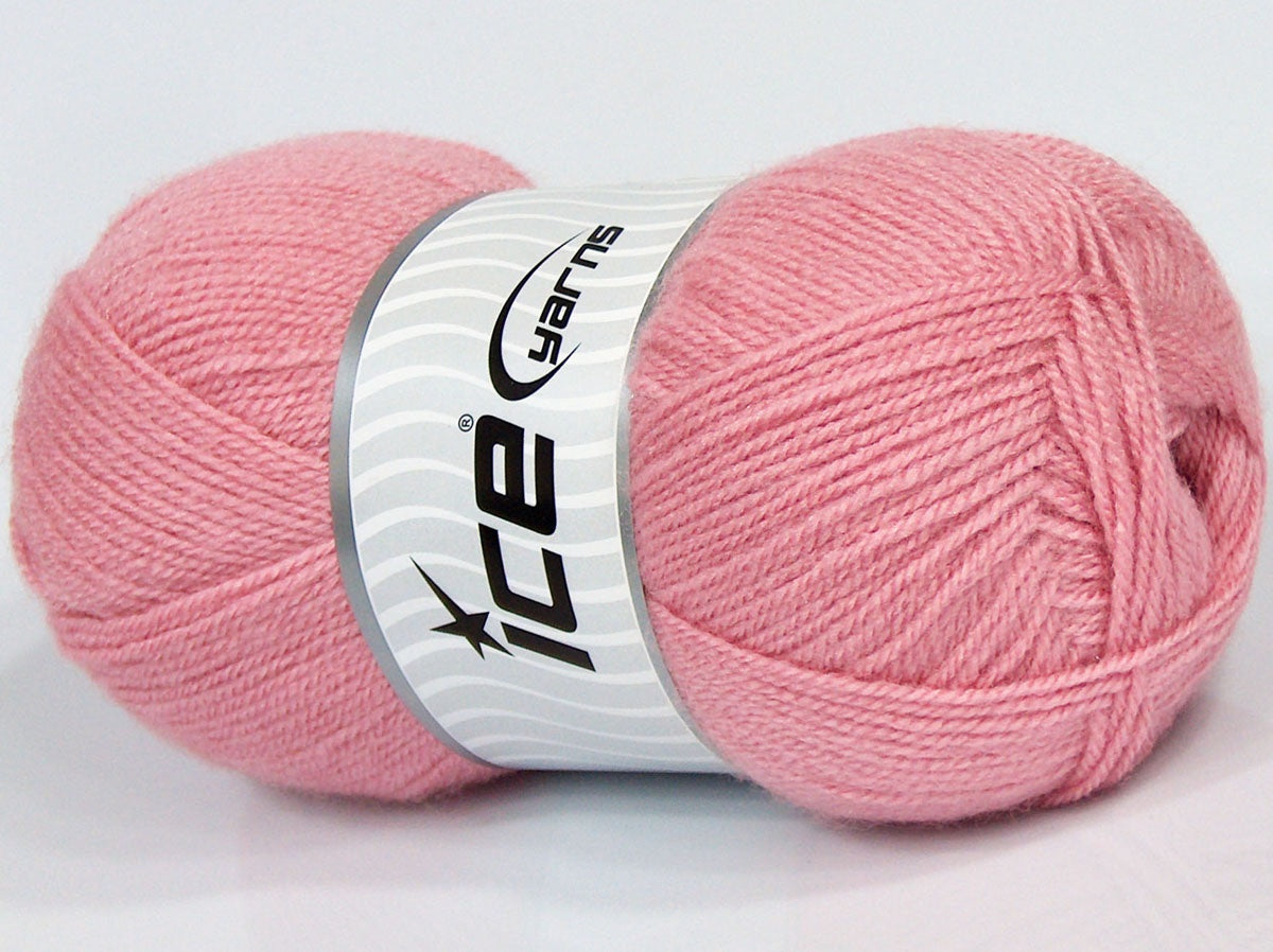 Lot of 4 x 100gr Skeins Ice Yarns SALE PLAIN Hand Knitting Yarn Powder Pink