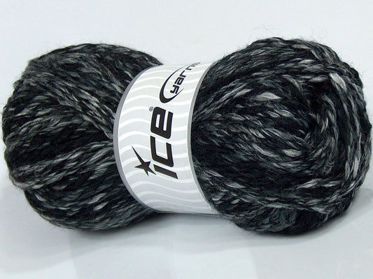 Lot of 4 x 100gr Skeins Ice Yarns SALE WINTER Yarn Black Grey White