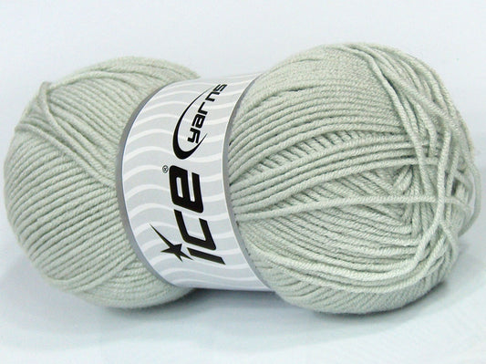 Lot of 4 x 95gr Skeins Ice Yarns SALE PLAIN Hand Knitting Yarn Light Grey